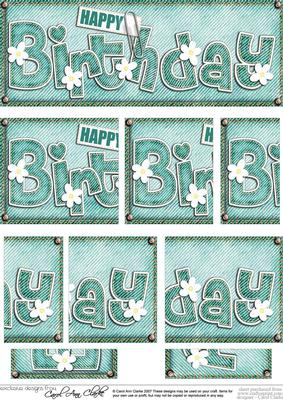 Dl Happy Birthday Denim N Daisies Felties Side Stacker
