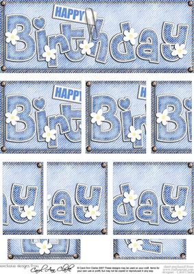 Dl Happy Birthday Denim N Daisies Felties Side Stacker