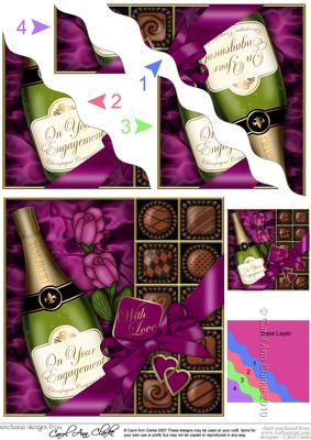 Engagement Champers Chocs N Roses Wavy Corner Side Stacker