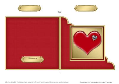 Enamel Heart Cut and Fold Corner Card