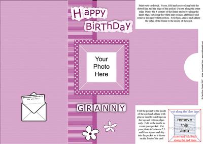 Add a Photo Birthday Granny with Easy Fold Frame