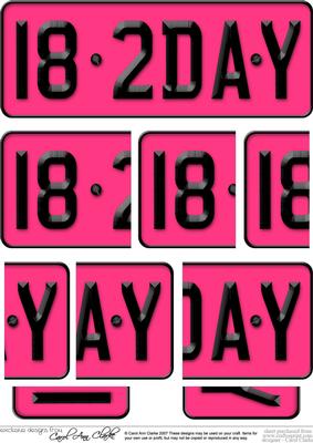 18th Birthday Fun Novelty Number Plate with Side Stacker