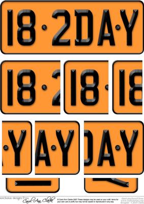 18th Birthday Fun Novelty Number Plate with Side Stacker