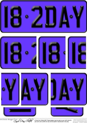 18th Birthday Fun Novelty Number Plate with Side Stacker