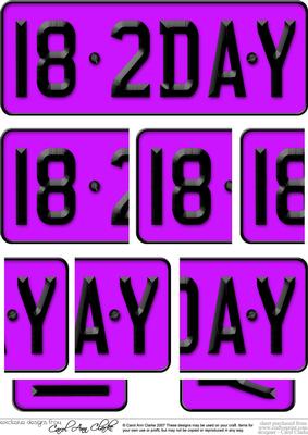 18th Birthday Fun Novelty Number Plate with Side Stacker