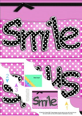 A5 Polka Dot Smile Scallop Corner Side Stacker Topper