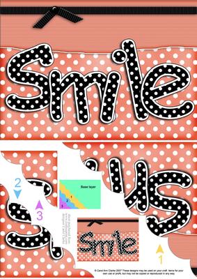 A5 Polka Dot Smile Scallop Corner Side Stacker Topper