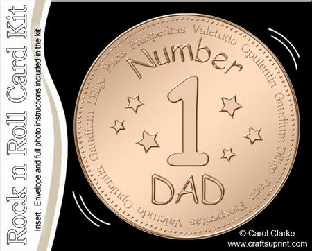 Number 1 Dad Medal Rock N Roll Kit with Envelope and Insert