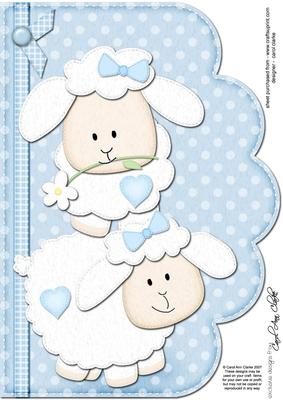 A4 Little Lamb Felties Scalloped Edge