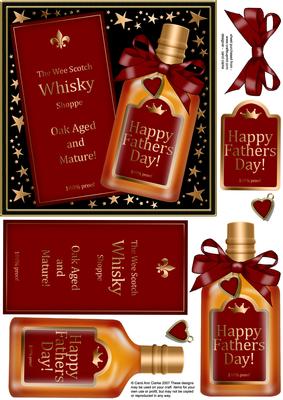 Fathers Day Whisky Quick Card with 3D Decoupage