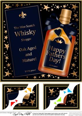 8 x 8 Fathers Day Whisky Scalloped Corner Topper