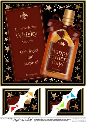 8 x 8 Fathers Day Whisky Scalloped Corner Topper