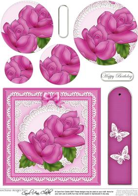 Just Roses Quick Card with Circle Pyramage Topper