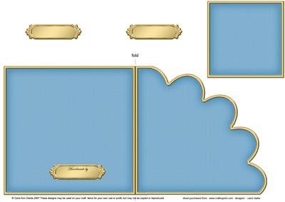 Cut and Fold Shell Corner Card Plain Card Base