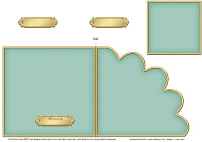 Cut and Fold Shell Corner Card Plain Card Base
