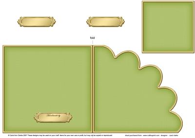 Cut and Fold Shell Corner Card Plain Card Base