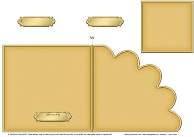 Cut and Fold Shell Corner Card Plain Card Base