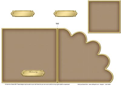 Cut and Fold Shell Corner Card Plain Card Base