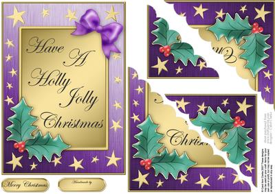 Elegant Christmas Greeting Quick Card Corner Side Stacker