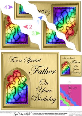 Religious Greeting Father Birthday Wavy Corner Topper