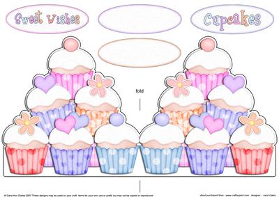 Cupcakes Felties Shaped Card