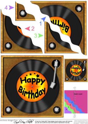 Birthday Record Wavy Corner Side Stacker Topper