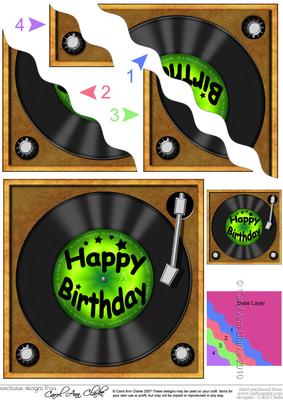 Birthday Record Wavy Corner Side Stacker Topper