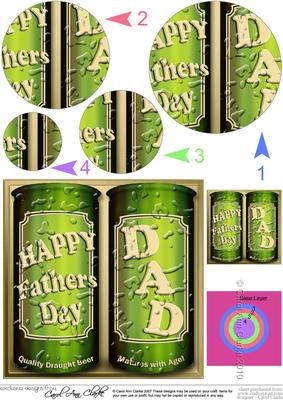 Fathers Day Beer Cans Circle Pyramage Topper