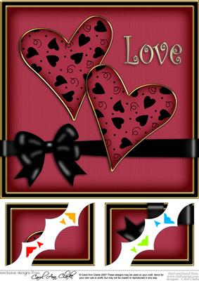 8 x 8 Love Hearts Scalloped Corner Topper