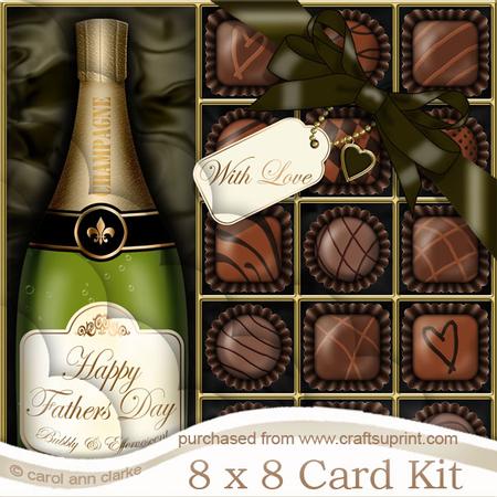 8 x 8 Fathers Day Champers N Chocs Scalloped Corner Kit