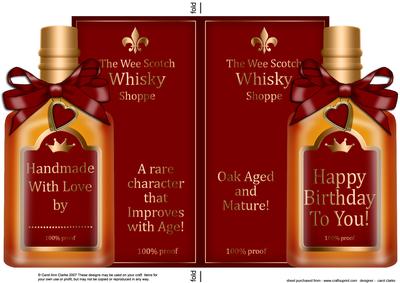 Birthday Whisky Bottle Shaped Card