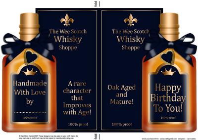 Birthday Whisky Bottle Shaped Card
