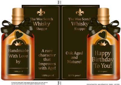 Birthday Whisky Bottle Shaped Card