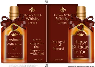 Birthday Whisky Bottle Shaped Card