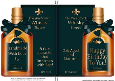 Birthday Whisky Bottle Shaped Card