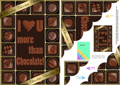 A5 Chocolate Greetings Scallop Corner Stacker