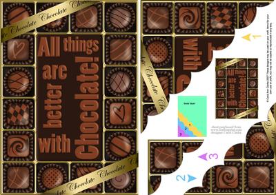 A5 Chocolate Greetings Scallop Corner Stacker