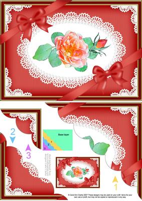 A5 Rose and Lace Scallop Corner Side Stacker