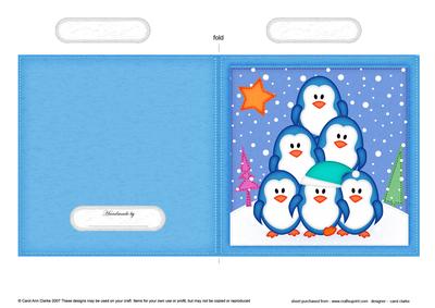 Enguin Tree Felties Cut and Fold Card