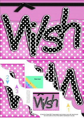 A5 Polka Dot Wish Scallop Corner Side Stacker Topper