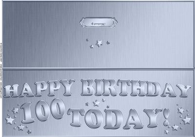 Large Dl 100th Birthday Quick Cut and Fold Card
