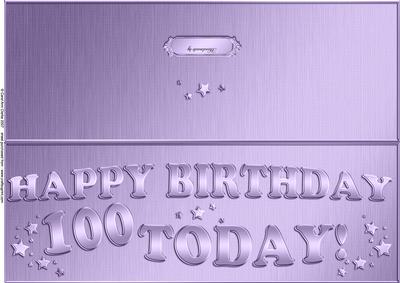 Large Dl 100th Birthday Quick Cut and Fold Card