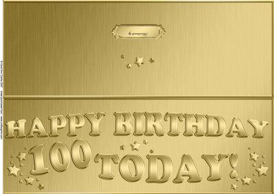Large Dl 100th Birthday Quick Cut and Fold Card