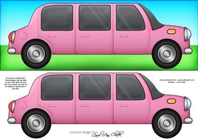 Large Dl Stretch Limo Quick Card with 3D Decoupage