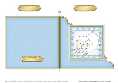 Little Lamb Cut and Fold Corner Card