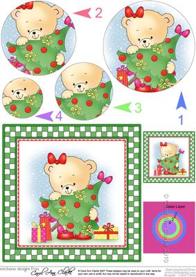 Rosie's Xmas Tree Quick Card with Circle Pyramage