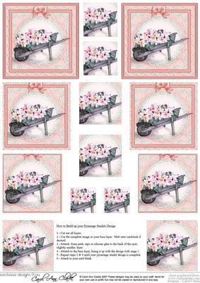 Flower Filled Wheelbarrow Pyramage Sheet