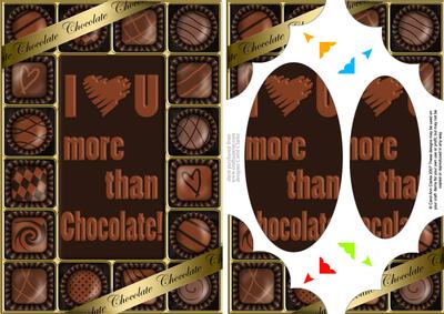 A5 Chocolate Greetings Scallop Corners N Pyramage