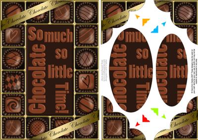 A5 Chocolate Greetings Scallop Corners N Pyramage