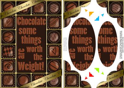 A5 Chocolate Greetings Scallop Corners N Pyramage
